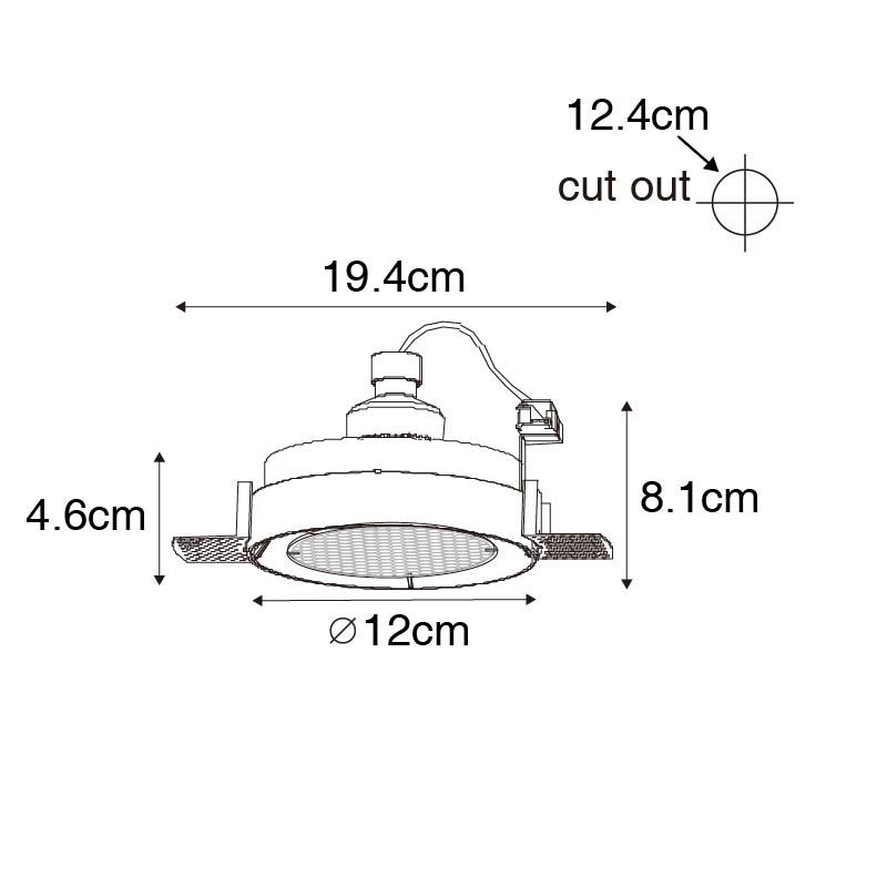 Moderne inbouwspot wit GU10 AR70 rond trimless - Oneon