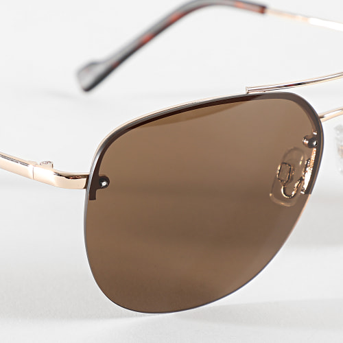 Lunettes De Soleil Doré Marron