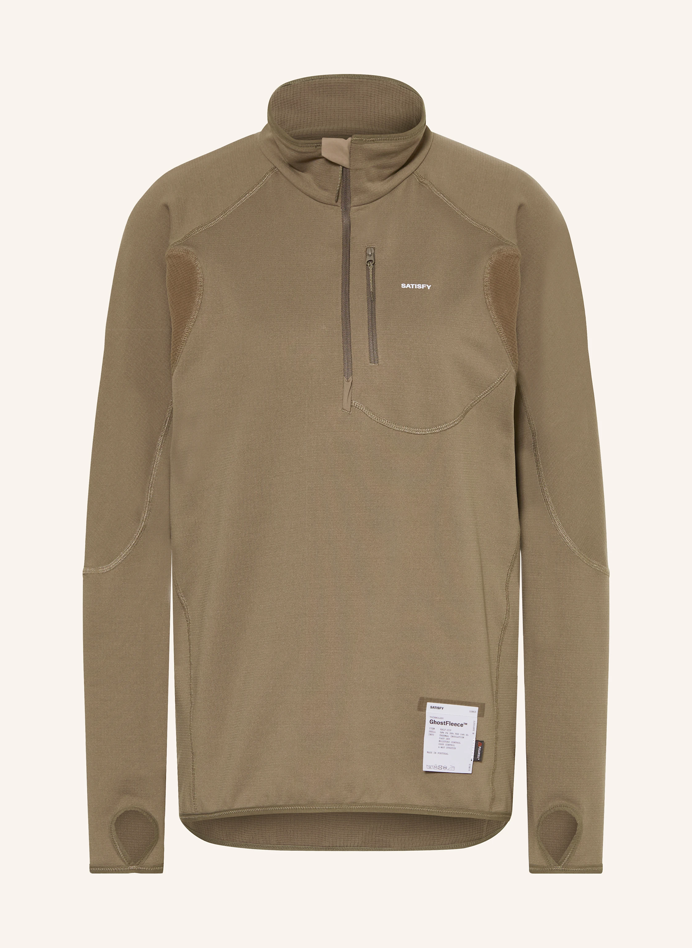 SATISFY Laufshirt GHOSTFLEECE™ HALF ZIPP