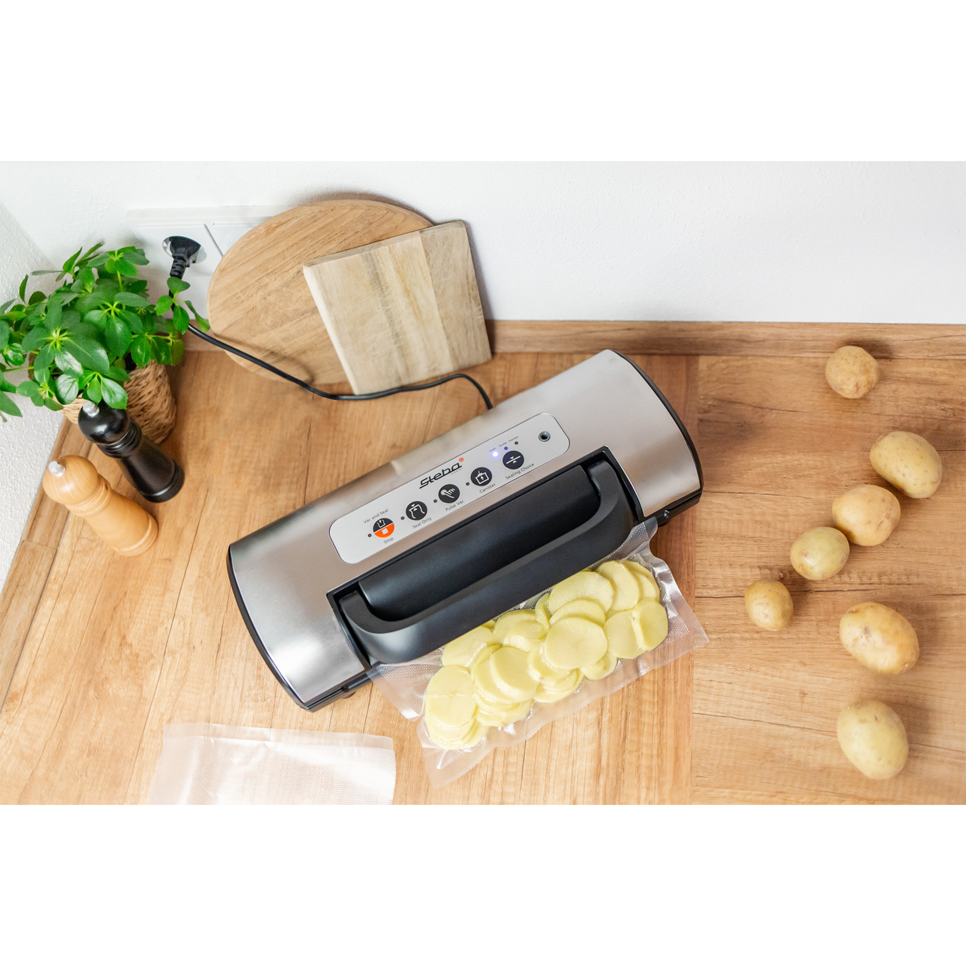 STEBA Vakuumierer - schwarz-silber - 120 Watt