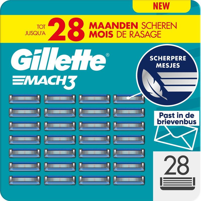 Gillette - Mach3 Base - Scheermesjes - 28 Navulmesjes