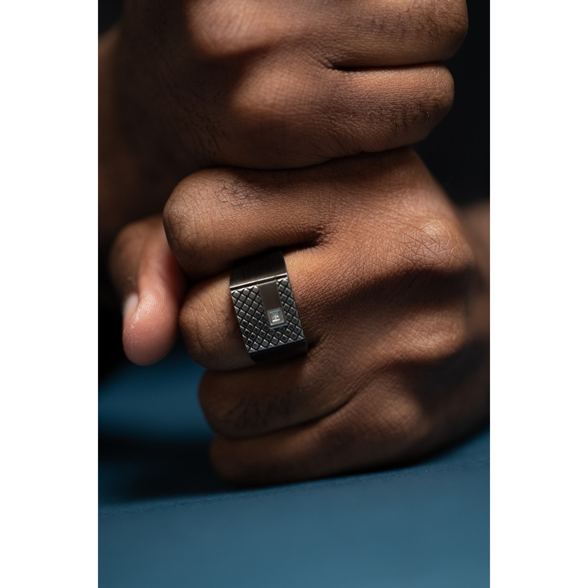Chevalière Balthazar en Acier 316L avec diamant blanc