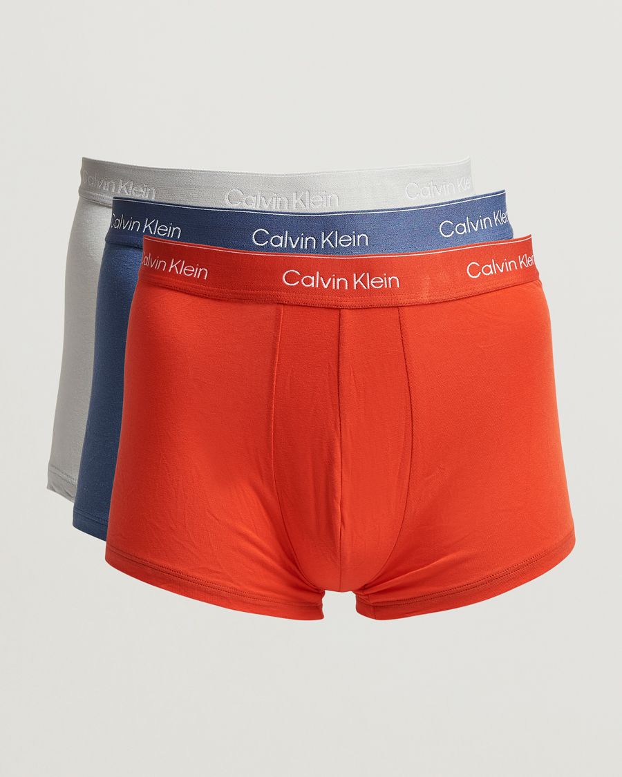 Calvin Klein 3-Pack Icon Cotton Stretch Low Rise Trunk Blue/Grey/Red