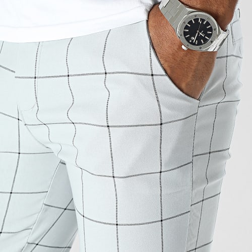 Pantalon A Carreaux Gris
