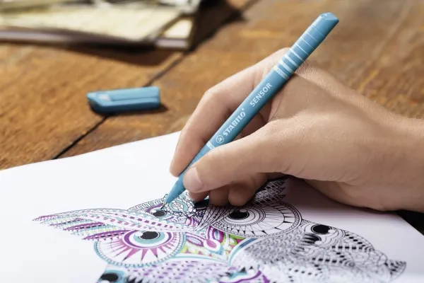Fineliner Stabilo Sensor 189 sort 0,3 mm - (10 stk.)