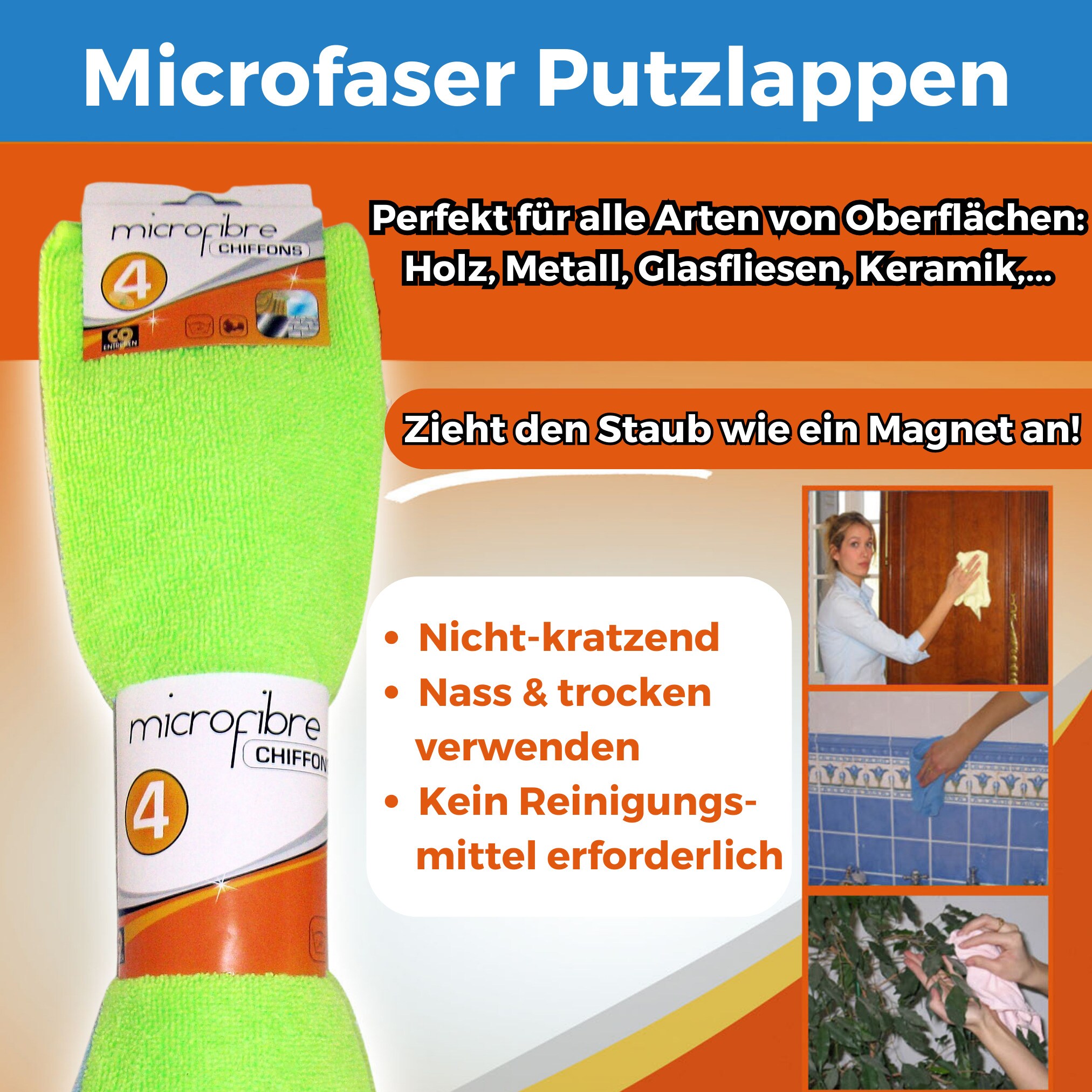 Best Direct® Geschirrtuch, Mikrofasertücher, Autopflege, Poliertuch Microfibre Lappen
