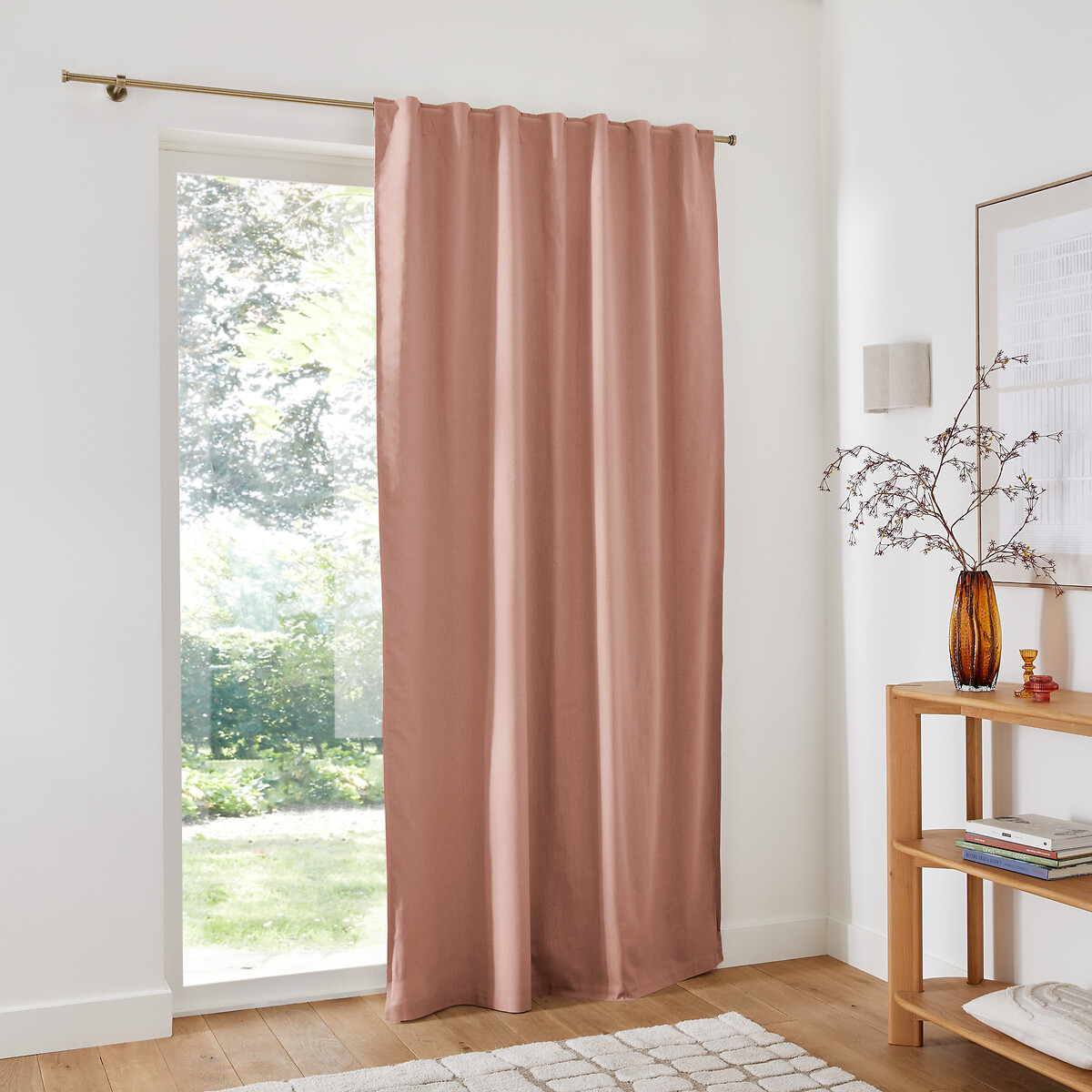 LA REDOUTE INTERIEURS<br>Cortina blackout em meio linho com laços ocultos, Lincot