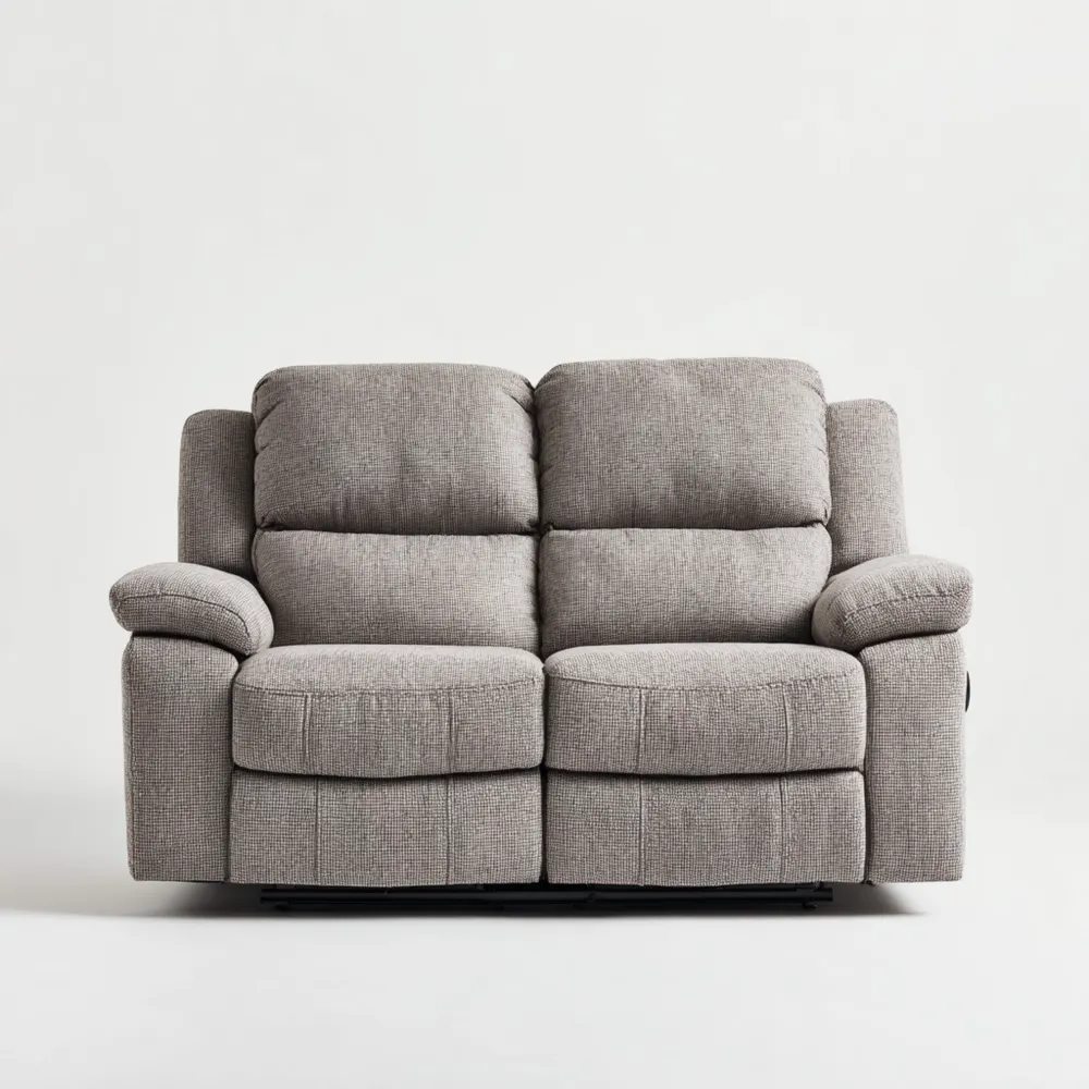2-Sitzer-Sofa Stoffgewebe 140x90x95 cm – Hellgrau – Gemütliches Design