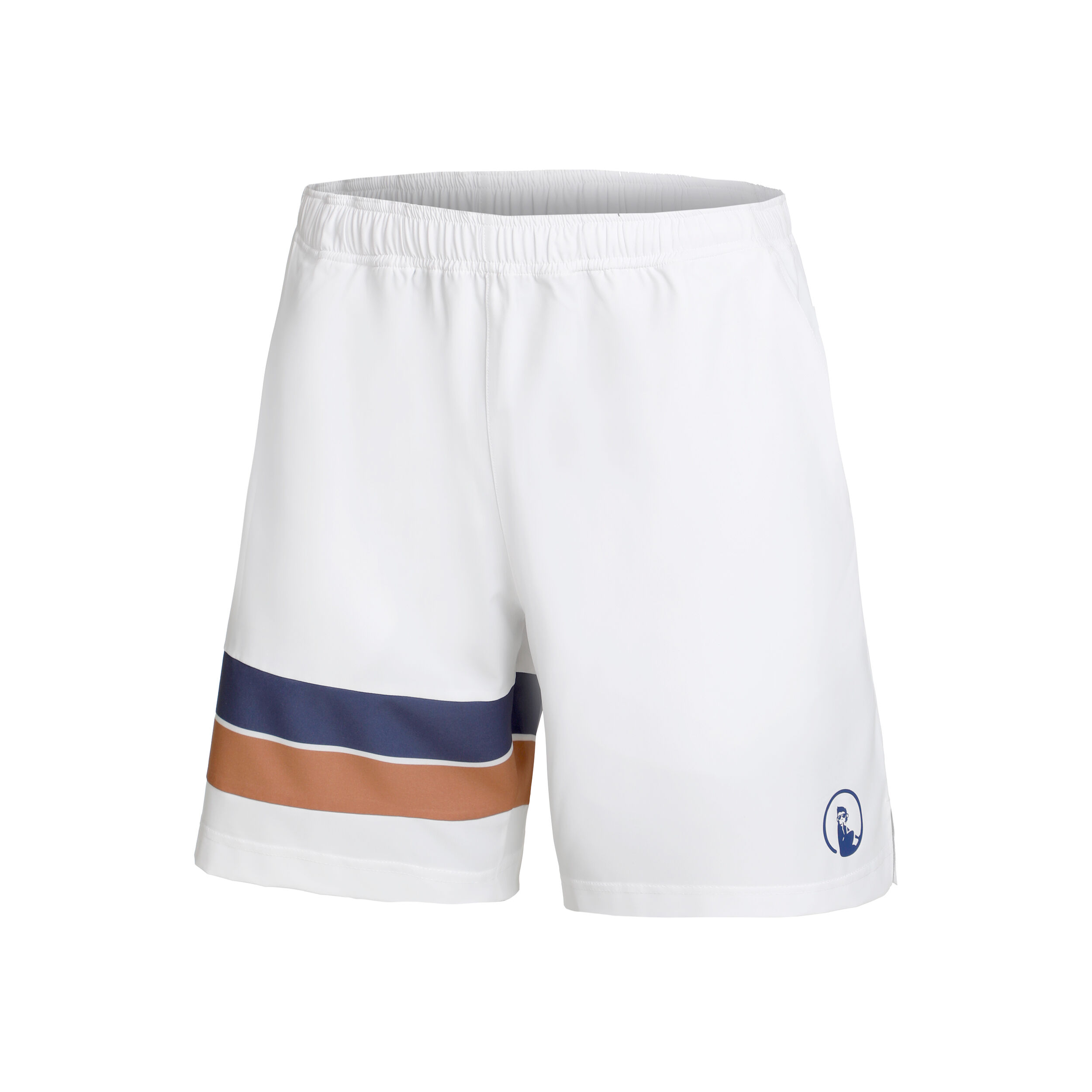 Quiet Please Retro Stripe Block Smash Shorts Hommes - Blanc