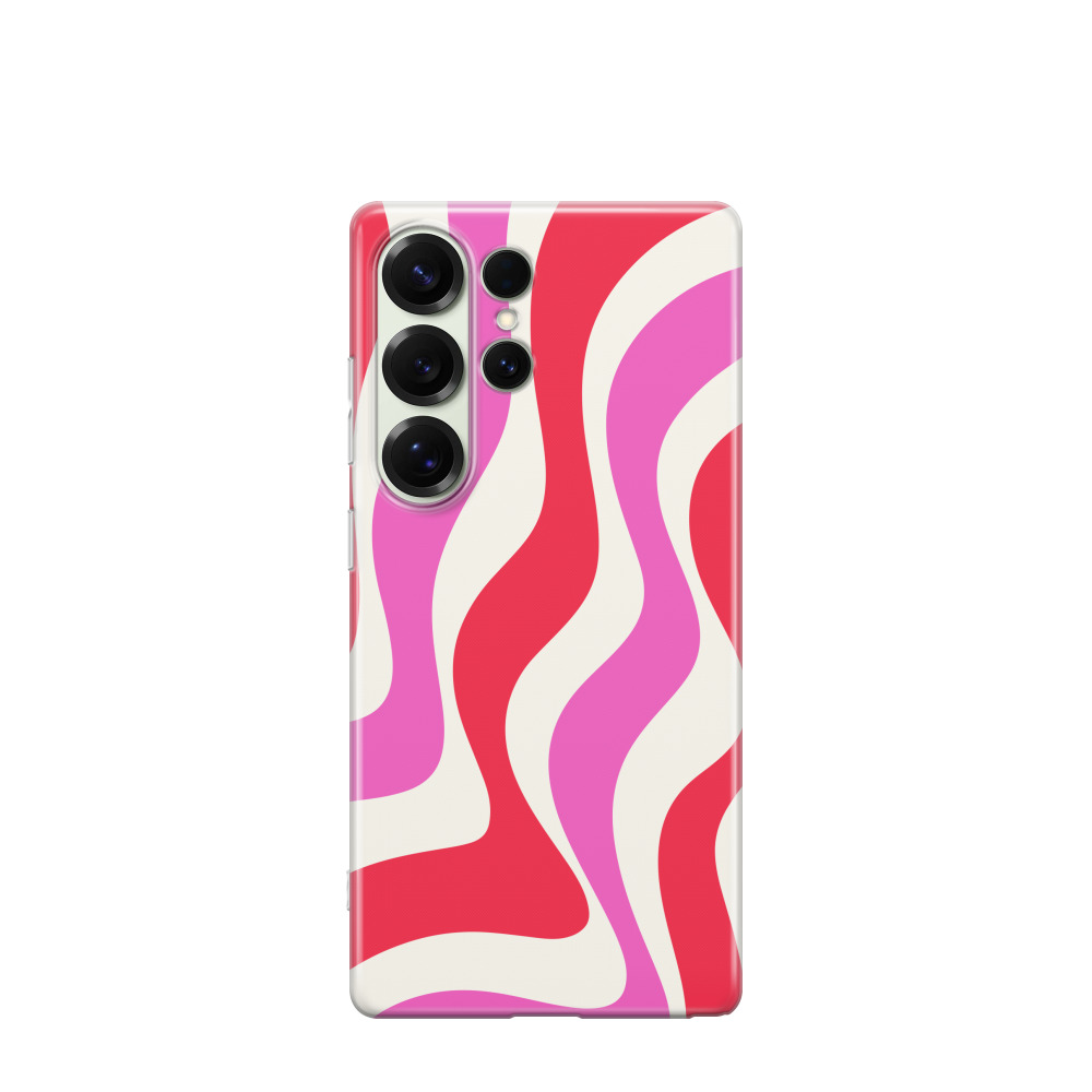 Samsung Galaxy S25 Ultra Gummi Hülle Rosaroter Wirbelwind - Pink