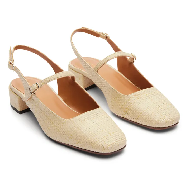 Rivecour Ballerines Raphia n°122 | Naturel