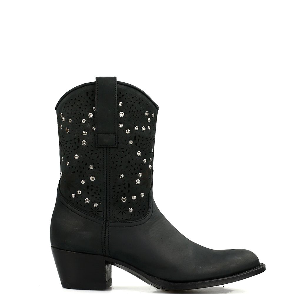 Sendra cowboyboots 9710 nobuk negro
