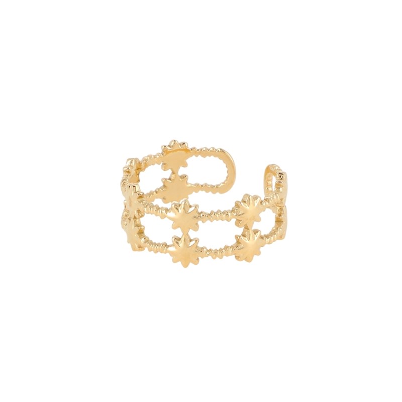 Bague ajustable en acier dorée