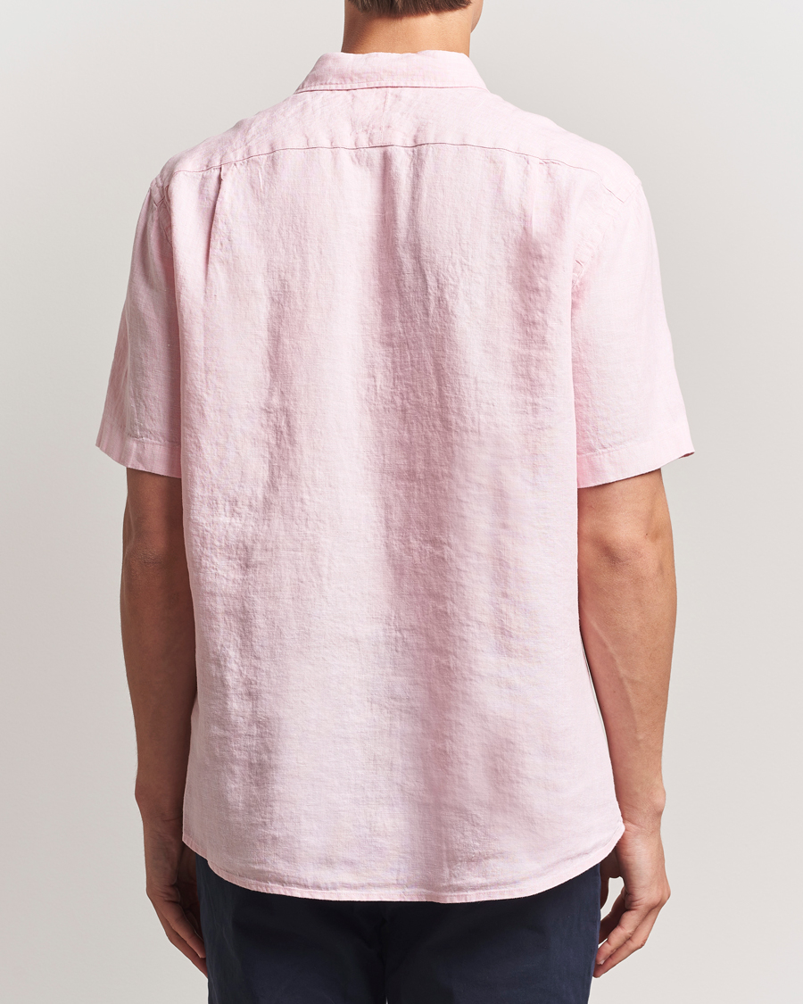 Charles Tyrwhitt Pure Linen Short Sleeve Slim Fit Shirt Pink