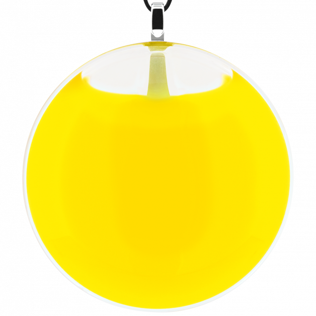 Pendentif en verre soufflé - Galet Giga Milk