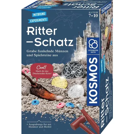 KOSMOS Ritter-Schatz, Grabe funkelnde Münzen und Spielsteine aus