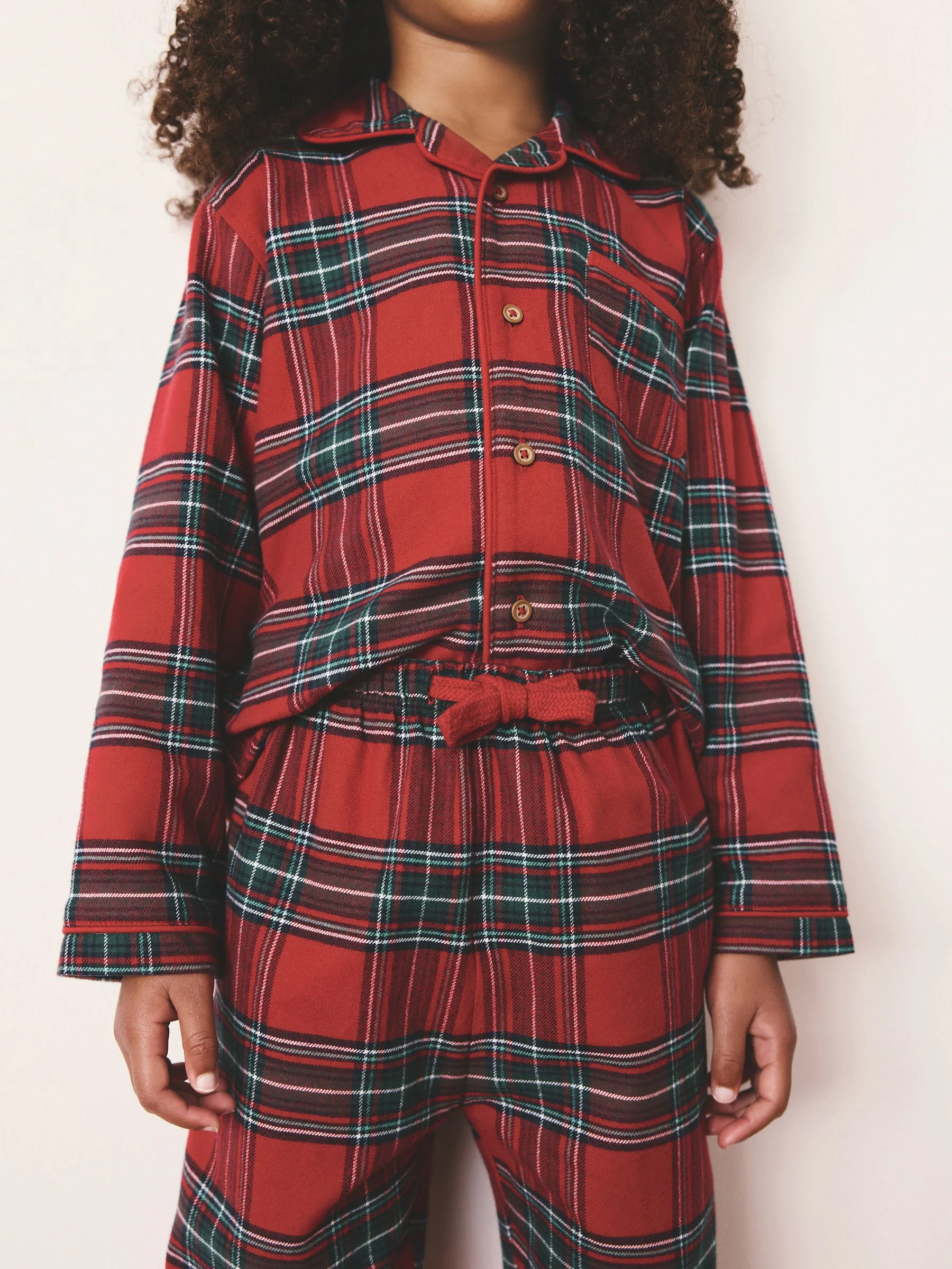 Rood met Schotse ruit - Matching Family kerstpyjama met lange mouwen (9mnd-16jr)