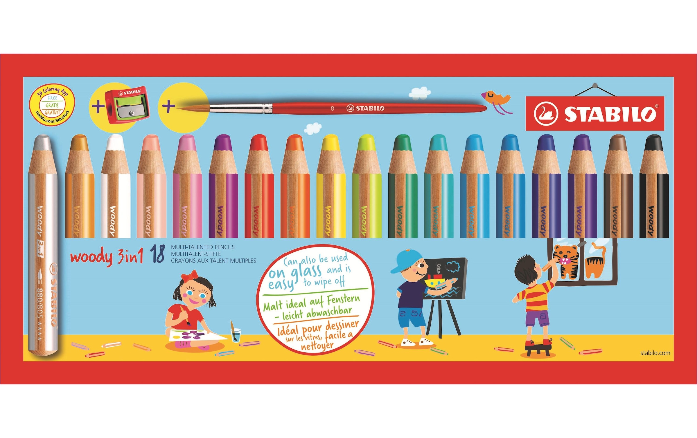 STABILO Buntstift »Woody 3 in 1 mi« Wasservermalbar