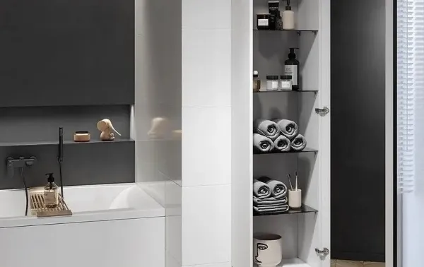 Cersanit S522-035 VIRGO GRAY POST WITH BLACK ZMONT HANDLE. // CER.VIRGO.SW.MONT.CHARGE