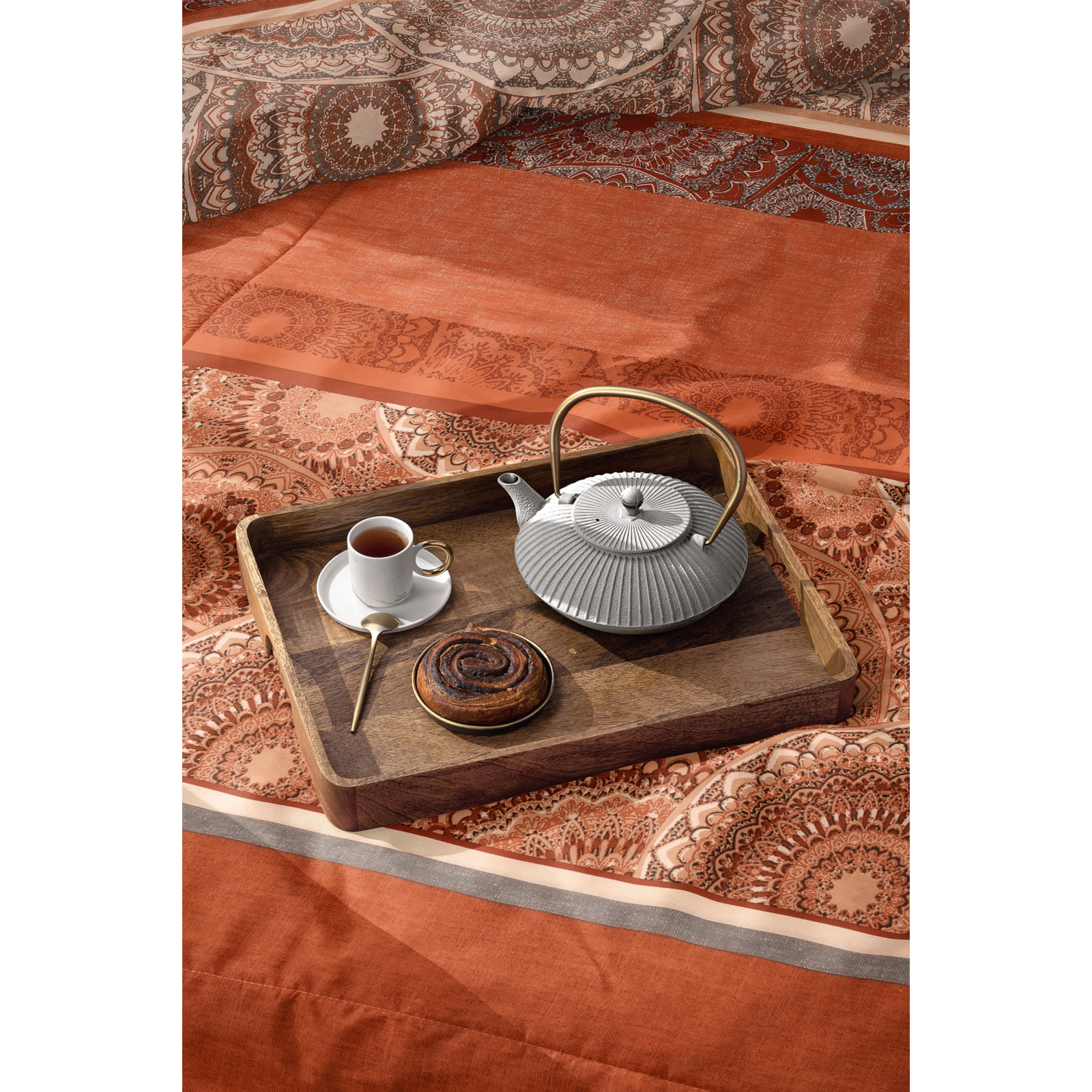 Bettwäsche Renforcé Boho orange 160x210 65x100 Bettanzug Nord