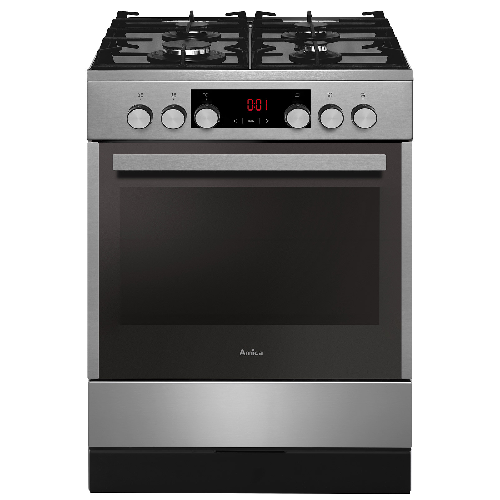AMICA Elektro-Gas-Standherd SHEG 914 121 E - Edelstahl - A