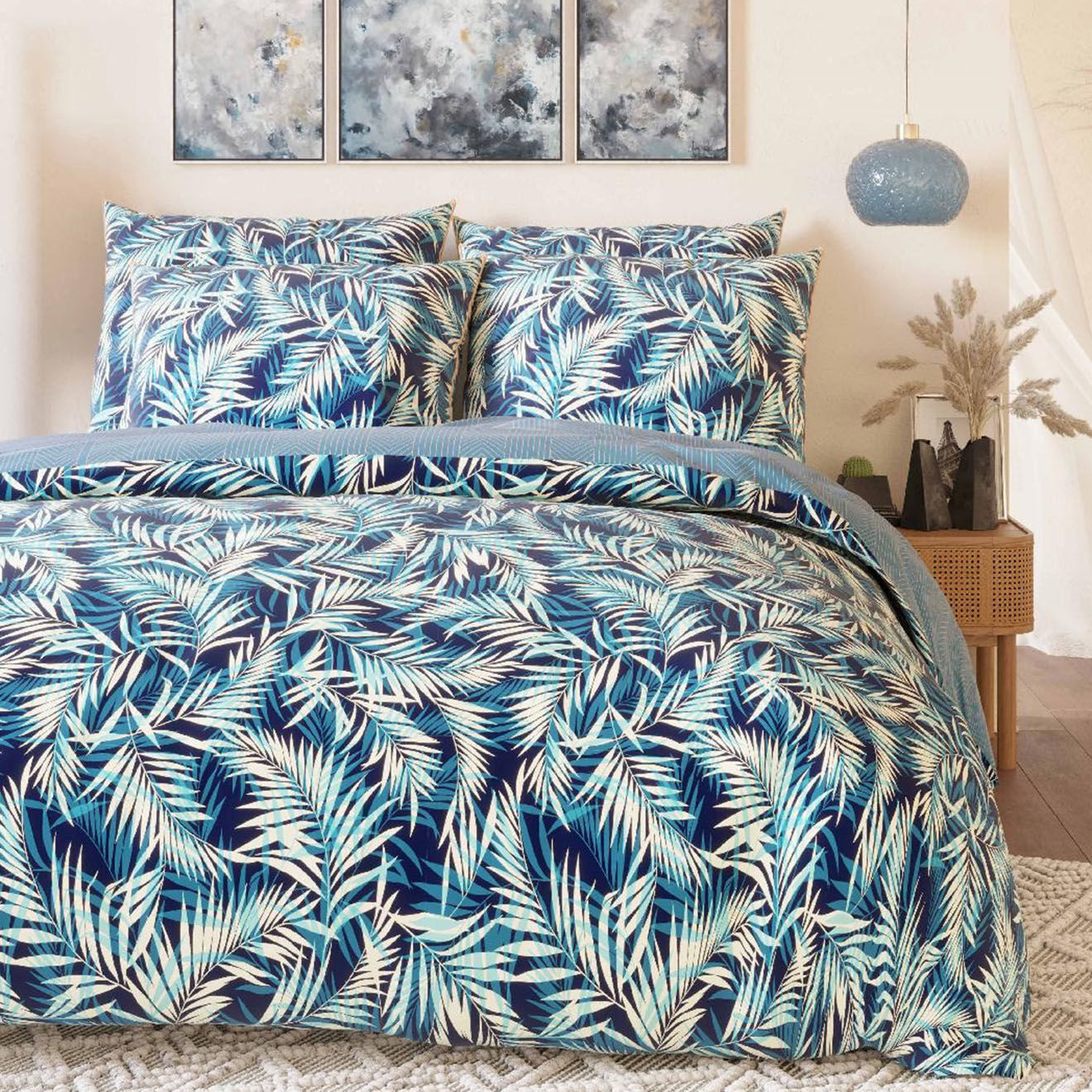 Passion d'Elly Prestige Parure housse de couette Bali bleue