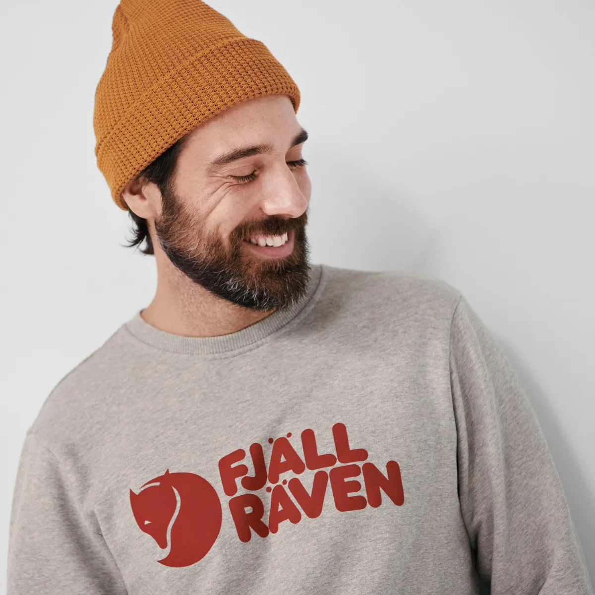 Fjällräven Men's Fjällräven Logo Sweater Mustard Yellow