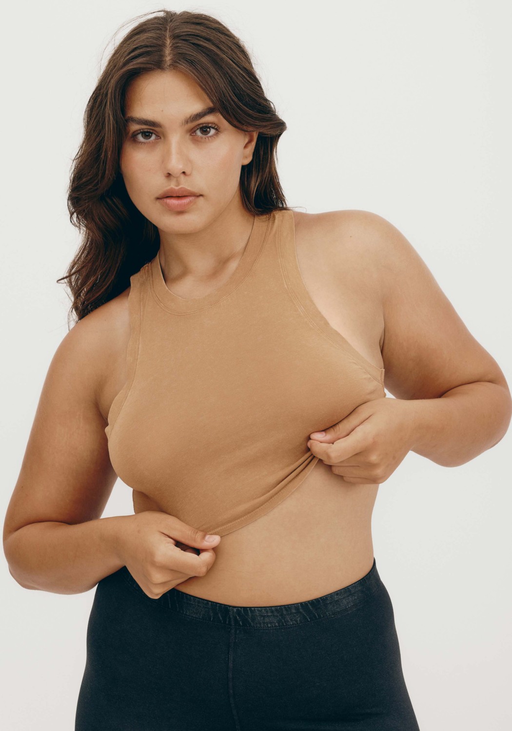 Organic Basics Crop Tank Top Core Muted Ocher