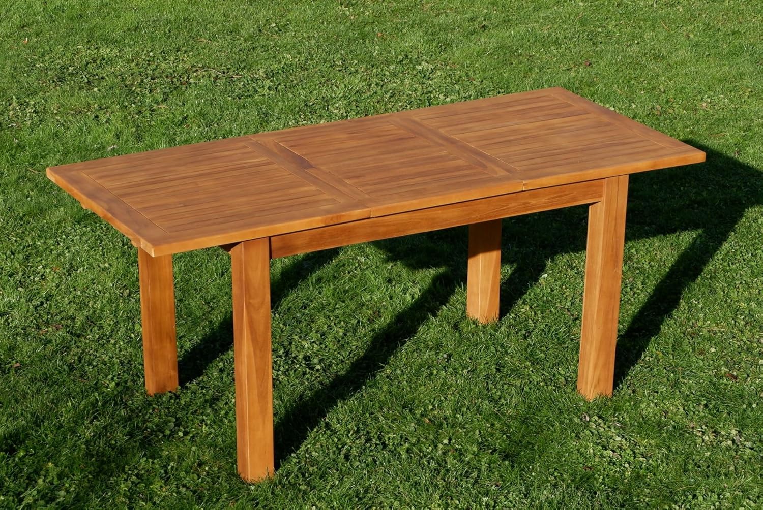 ASS Teak Set: Gartengarnitur Bigfuss Ausziehtisch 130-180 x 80cm mit 4 Alpen Sessel Holz Serie JAV