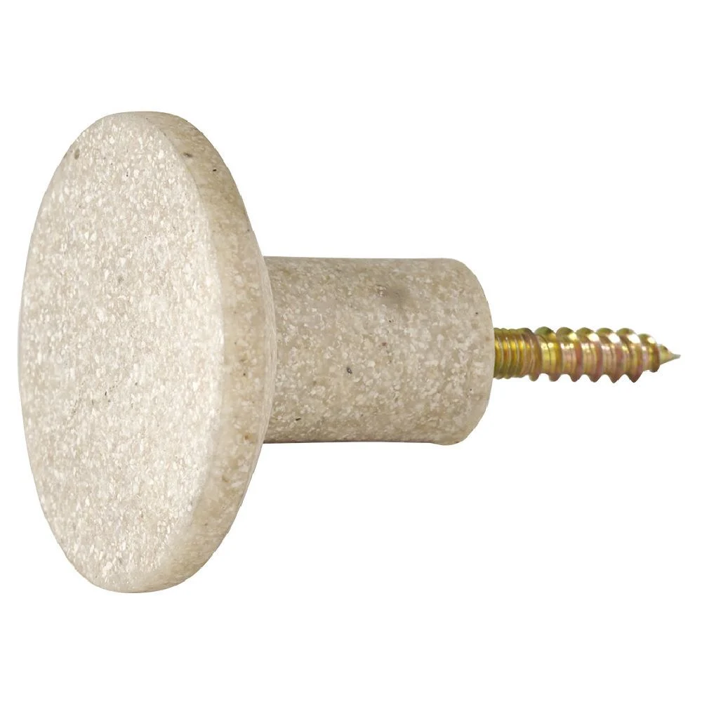 Patère murale ronde beige polyrésine Ø5cm
