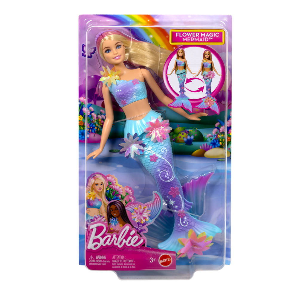 Barbie Flower Magic Mermaid pop - blauw