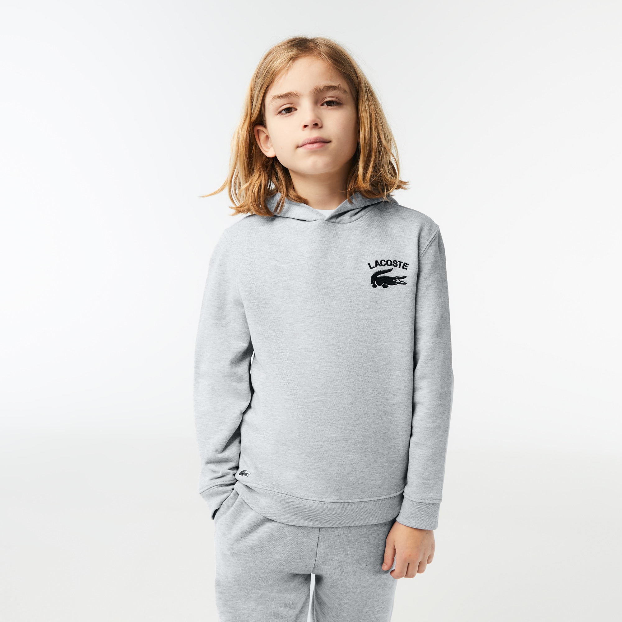 Sweatshirt à capuche garçon Lacoste avec imprimés Pullovers & Sweatshirts - Gris - Lacoste - Garçon