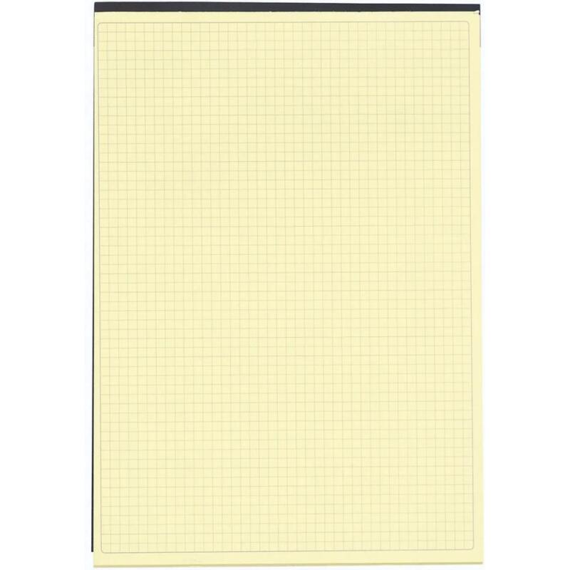 Bloc Black block 29,7x21cm - Papier jaune quadrillé 5x5 - 70 feuilles - Noir