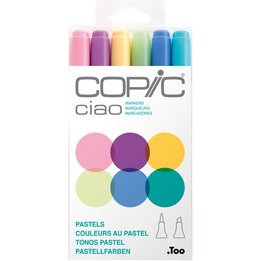 Marqueur ciao, kit de 6 'Pastels'