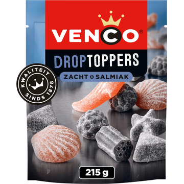 Venco Droptoppers Zacht & Salmiak 215 g