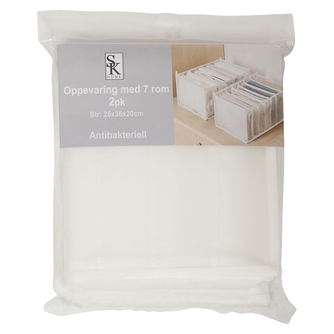 Oppbevaring med 7 rom 25cm