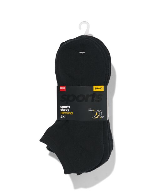 5 paires de socquettes homme sport noir