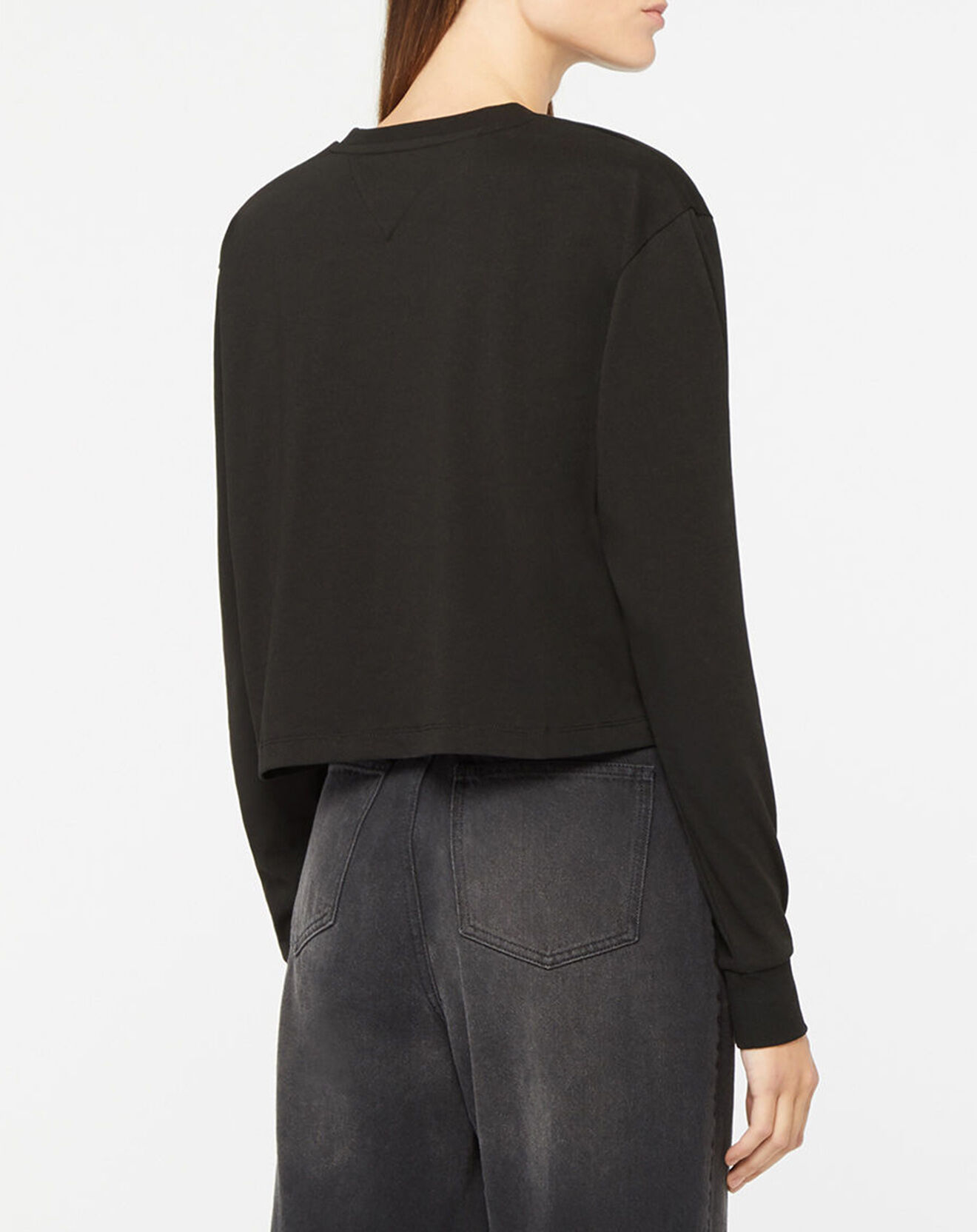 Tommy Jeans T-Shirt Crop Tommy Badge noir