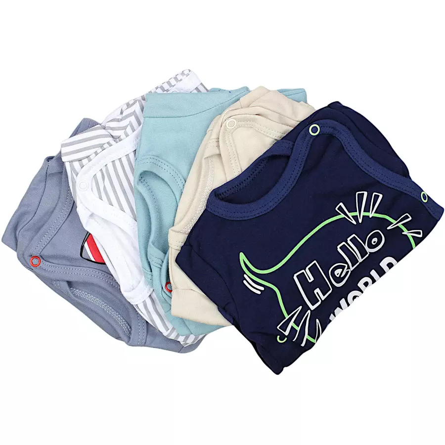 TupTam Baby Langarm Wickelbody 5er Pack beigeblau