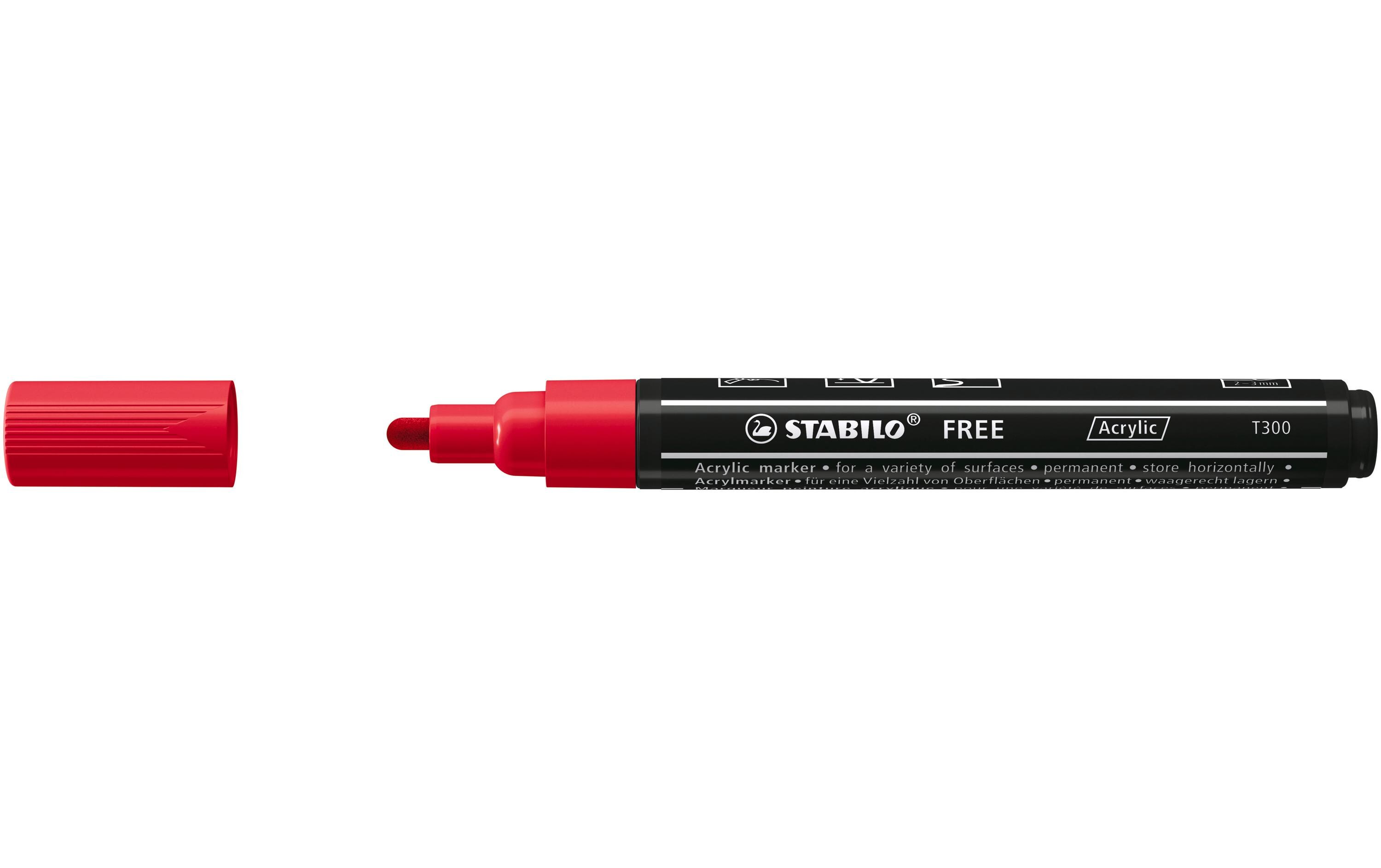 Acrylmarker Free Acrylic T300 KarminMarker mit pigmentierter, wasserbasierter Tinte