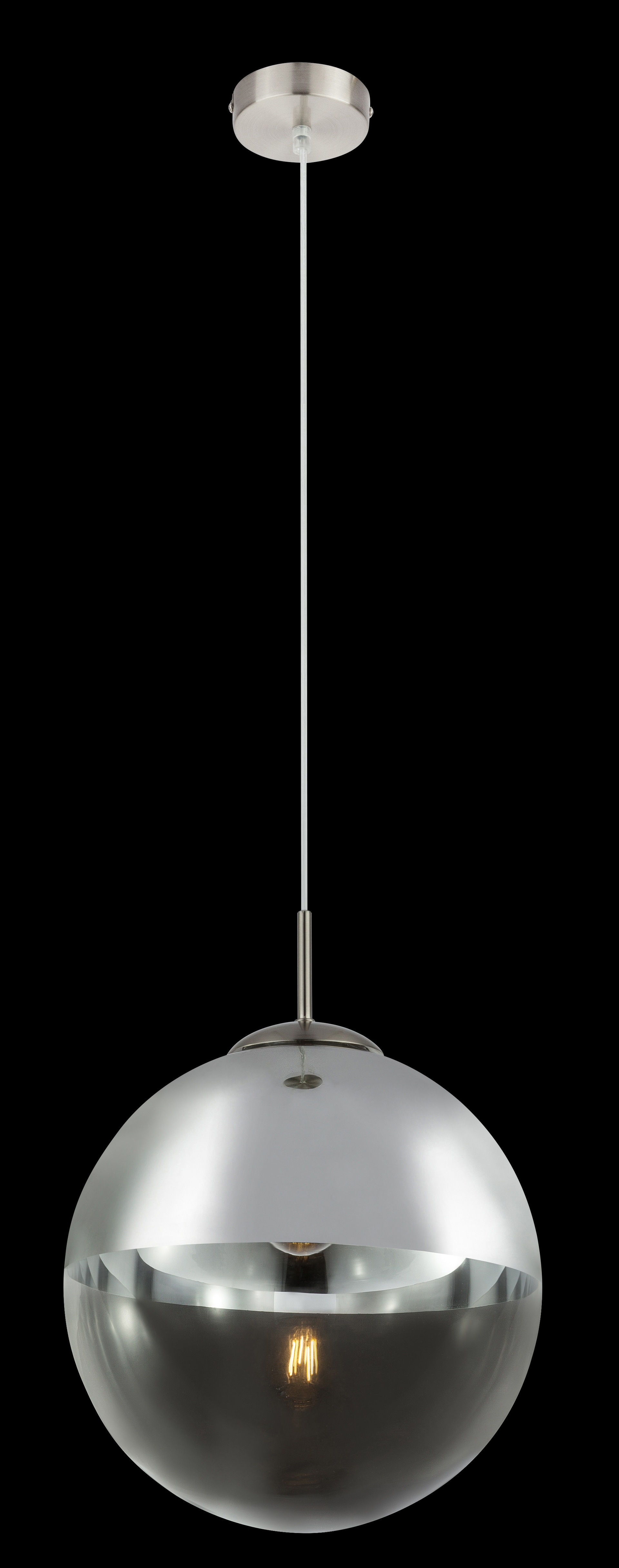 GLOBO Retrofit Pendelleuchte VARUS 30 cm nickelfarbig