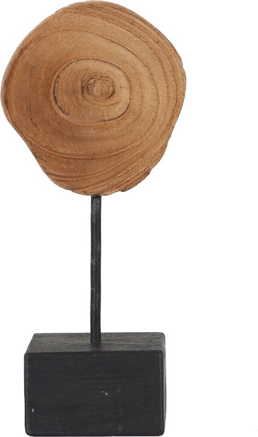 Dijk Natural Collections beeld Paulownia op voet bruin / zwart 12 x 8 x 28 cm