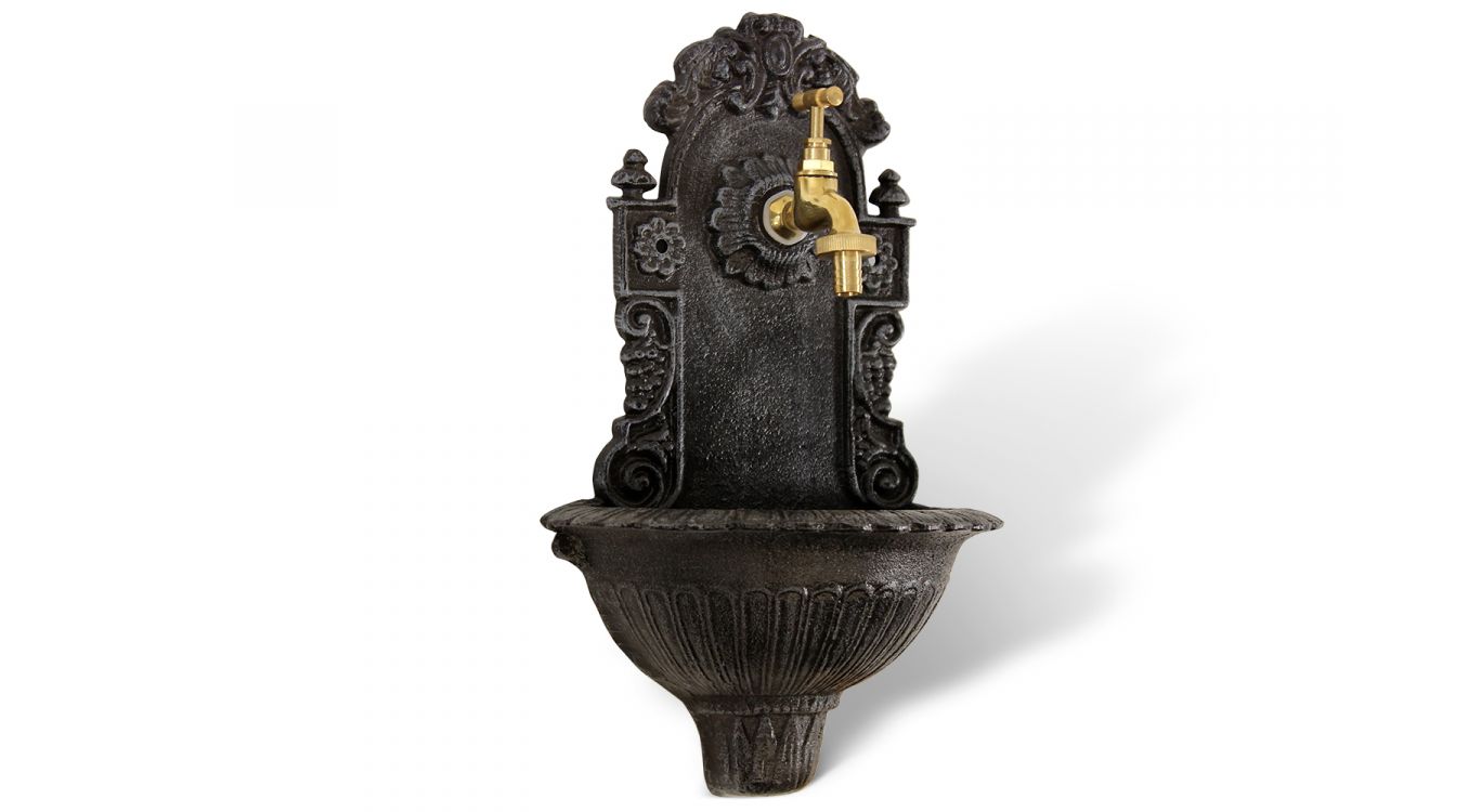 Fontaine de jardin fonte gris 24.5x12.5x40cm
