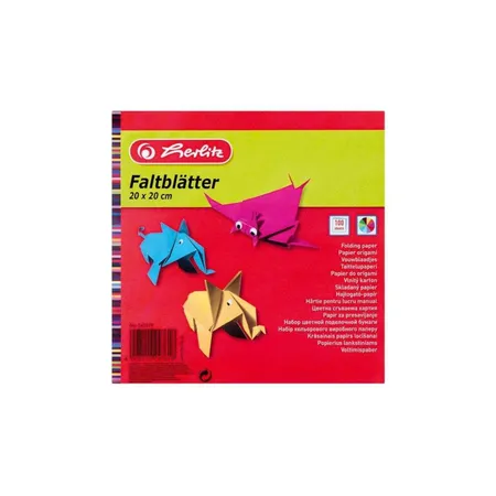 Herlitz Origami Faltblätter, 200 x 200 mm, farbig sortiert, 100 Stück