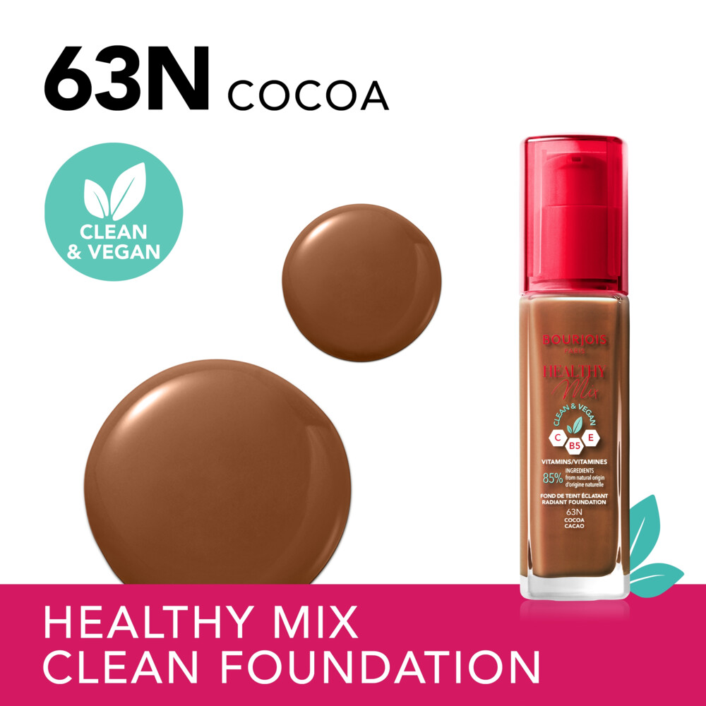 Bourjois Healthy Mix Clean Foundation Cocoa 63N30 ml