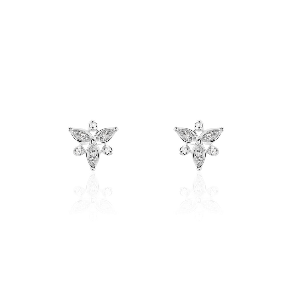 Boucles D'oreilles Puces Arsena Or Blanc Diamant