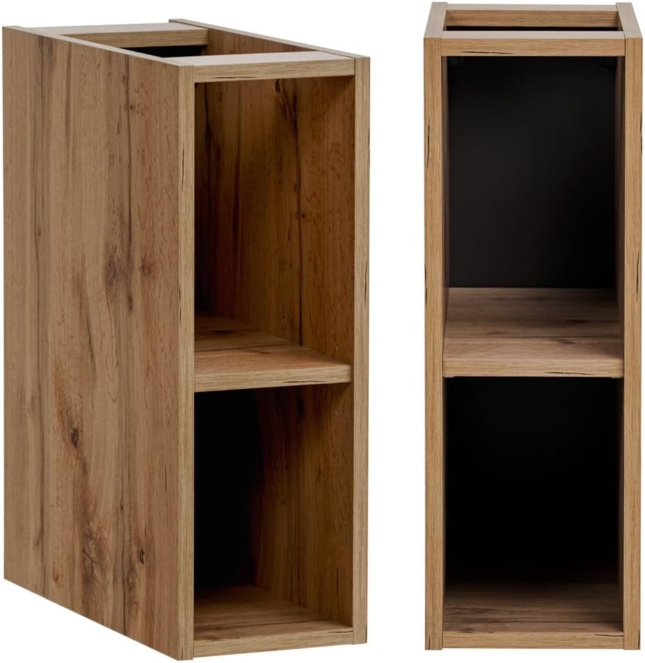 Lomadox Badezimmer Badmöbel Set mit 140cm Waschtisch, 3-teilig, in Kaschmir und Eiche, mit Keramik-Waschbecken, Spiegel, LED-Beleuchtung, Hochschrank