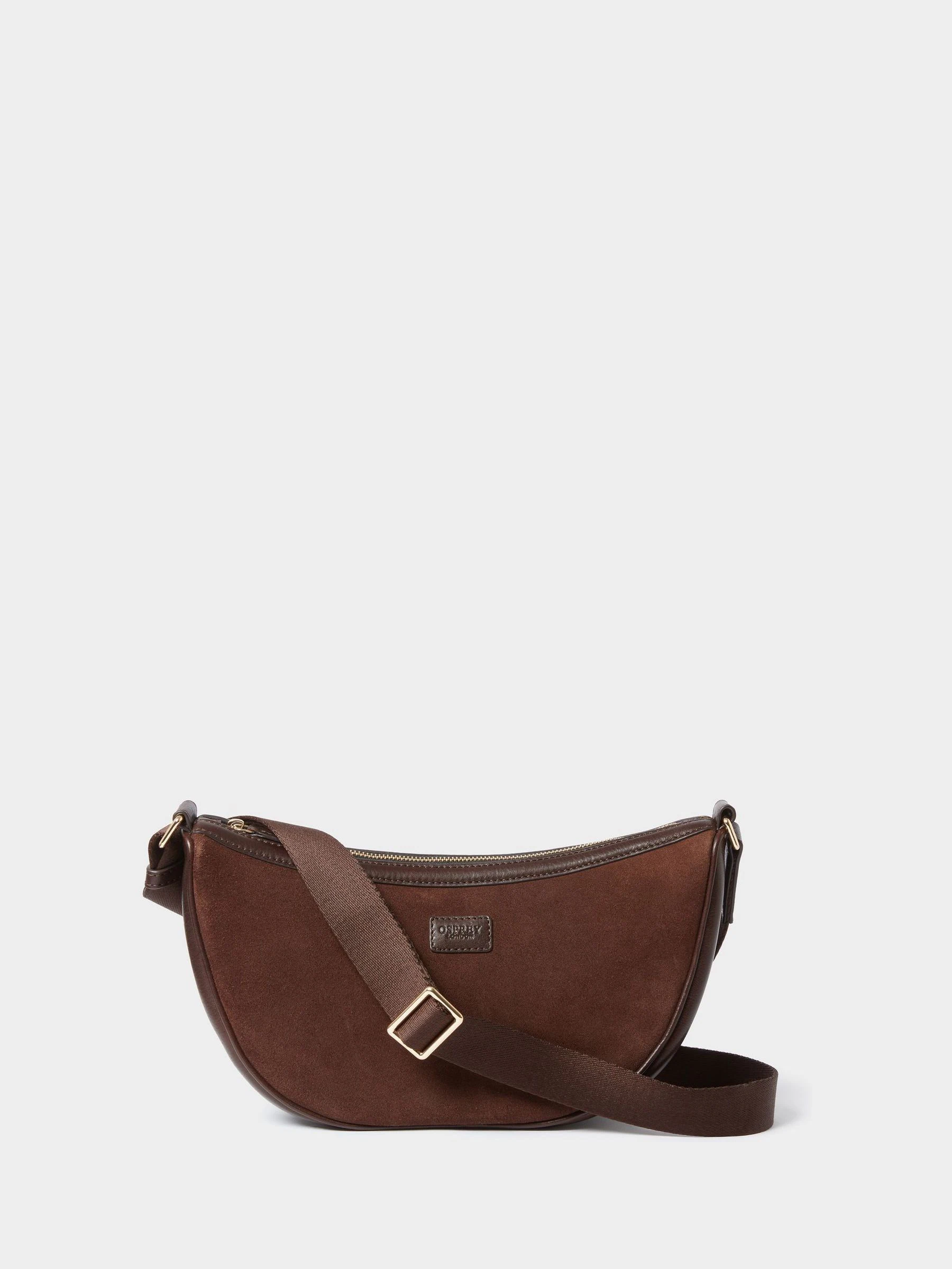 Osprey London The Mocha Suede Sling Brown Bag