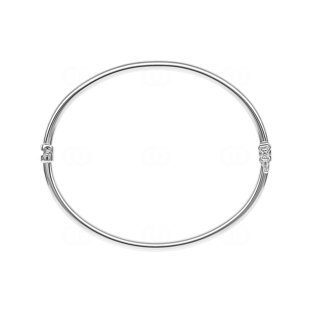Armreif oval 750/18 K Weissgold poliert 3mm - 50x60mm
