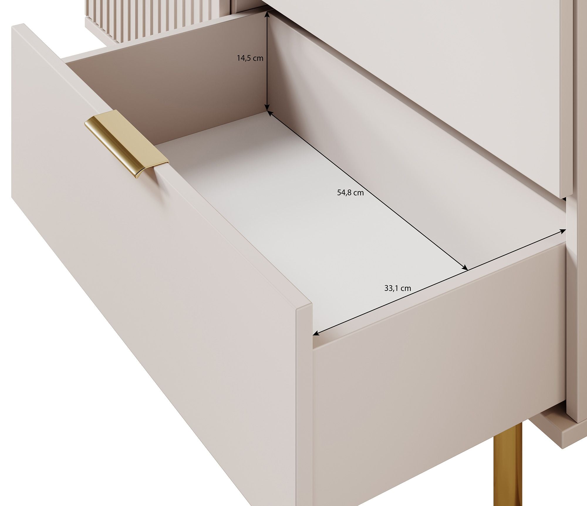 Meubella - Dressoir Nicola - Beige - 107 cm